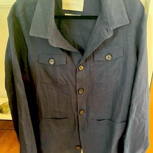 Mens Designer BILANCIONI Linen button down unconstructed jacket/blazer